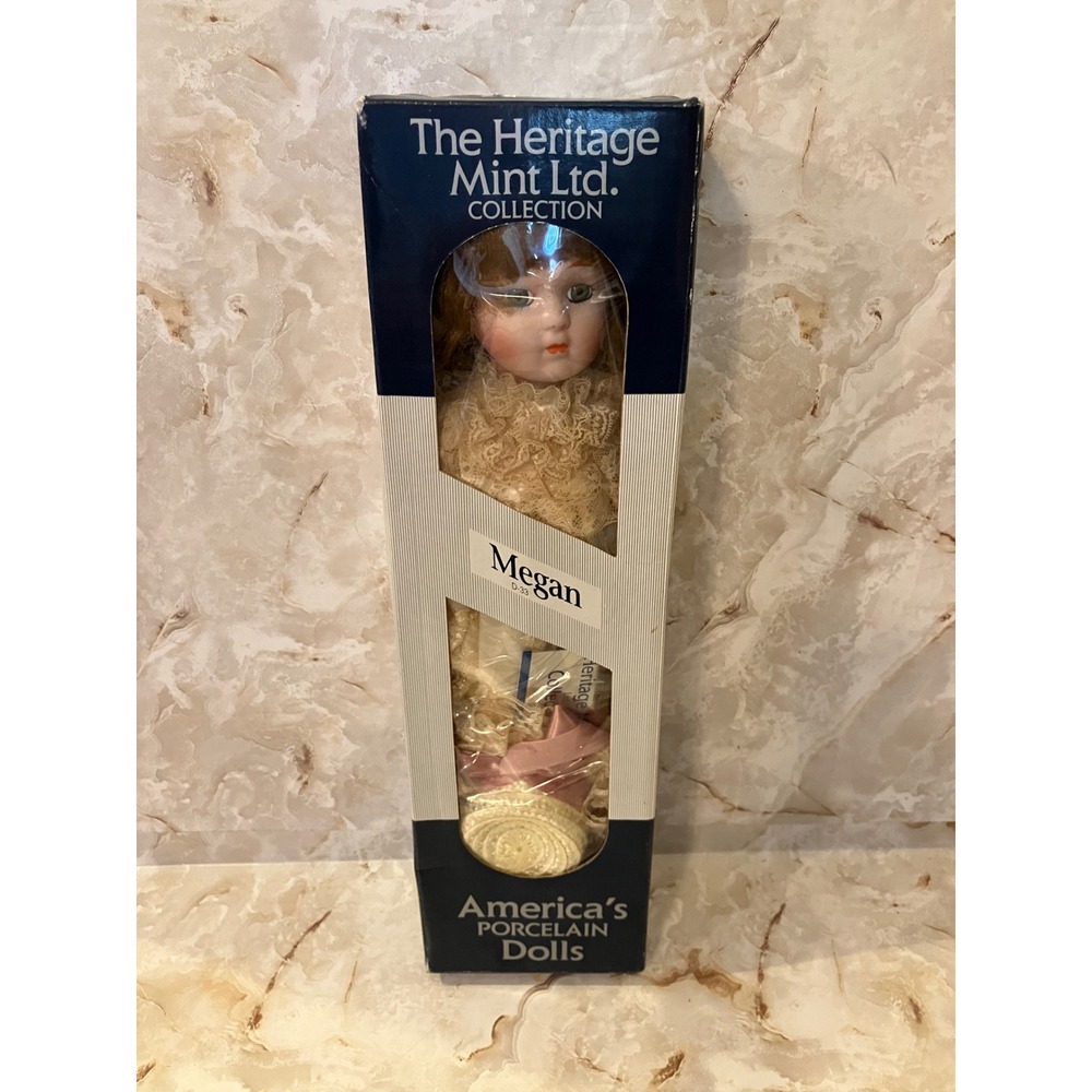 Heritage Mint Megan D-33 Porcelain Doll 16 inch America's Porcelain Dolls 1989